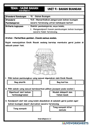 Unit 9 : Bahan Buangan