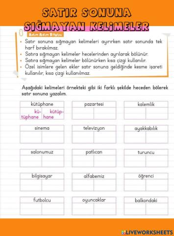 Satır Sonuna Sığmayan Kelimeler