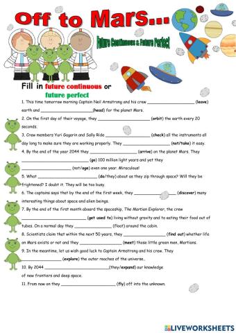 Future perfect & future continuous