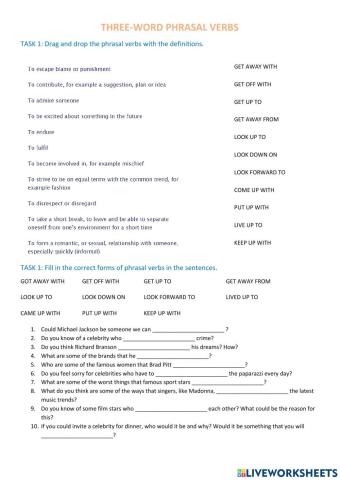 Three-word phrasal verbs