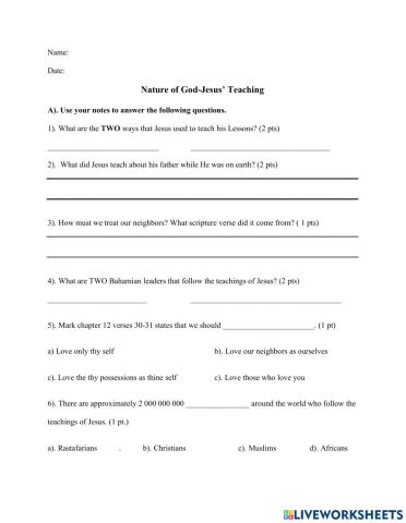 NOG- Jesus' Teaching