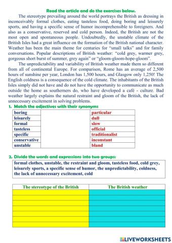 The Stereotype of the British