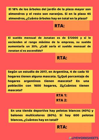 Problema de porcentajes