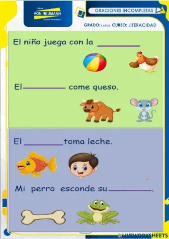 Oraciones incompletas