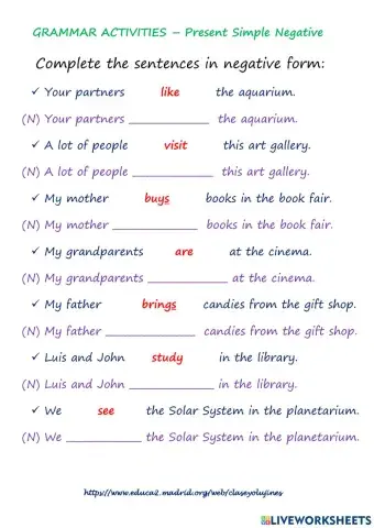 Present Simple - Negative