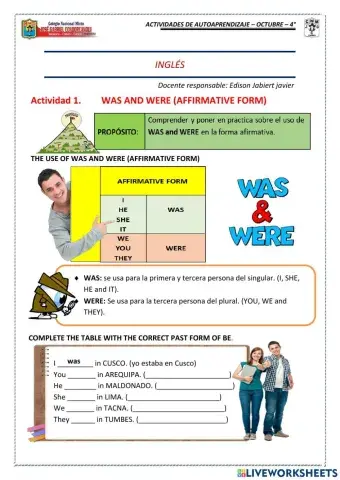 Was and were (affirmative form)