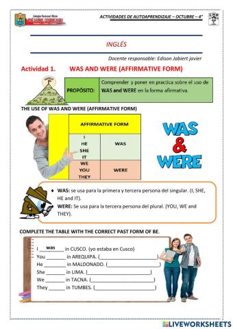 Was and were (affirmative form)