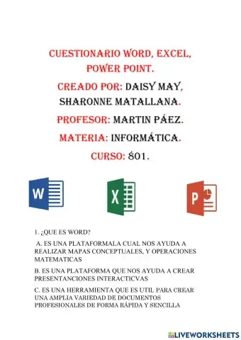 Excel, Word y Power Point