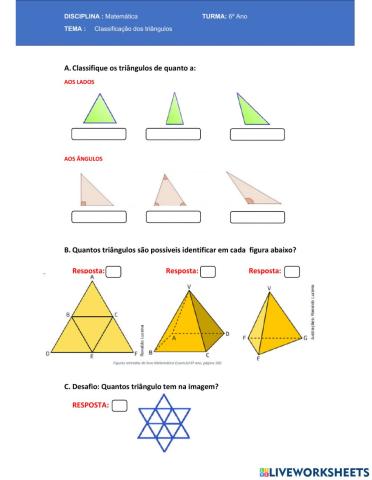 Classificação dos triângulos