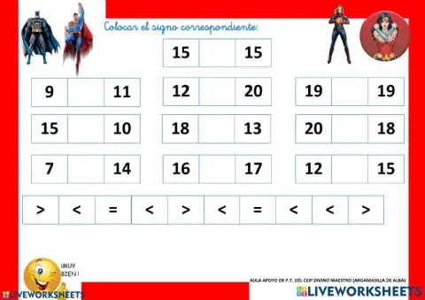Signos mayor, menor e igual