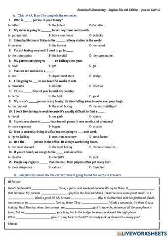 Quiz - English file elementary
