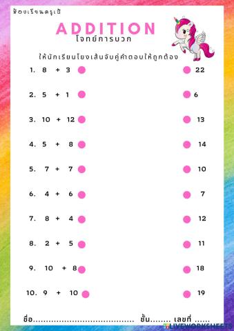 การบวก Addition