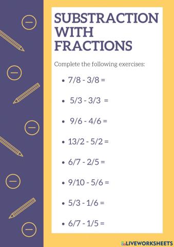 Substraction with fractions