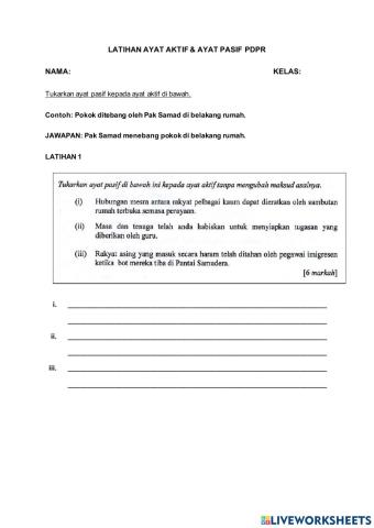 Ayat pasif  & ayat aktif