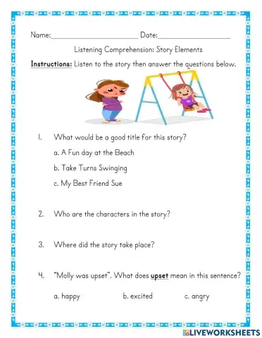 Listening Comprehension- Story Elements