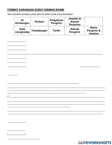 Format surat kiriman rasmi