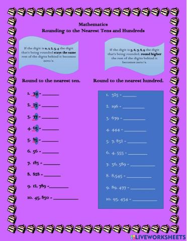 Rounding to the Nearest Tens and Hundreds