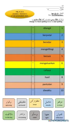 Bulan yang bercahaya. tahun 4