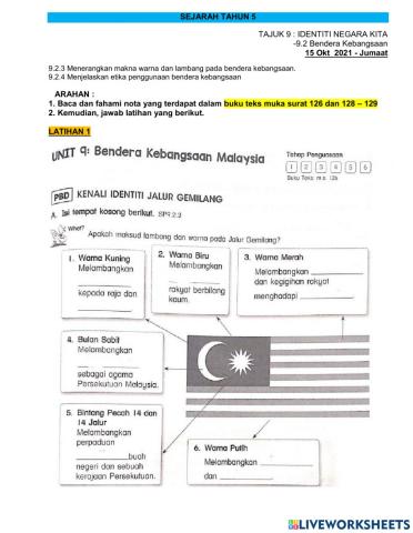 TAJUK 9 : IDENTITI NEGARA KITA (Bendera Kebangsaan)