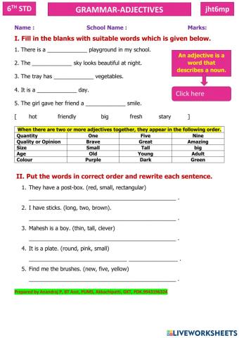 Grammar - Adjectives