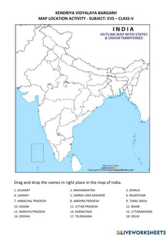 Drag and drop -states of india