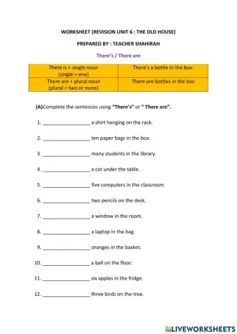 Unit 6:the old house