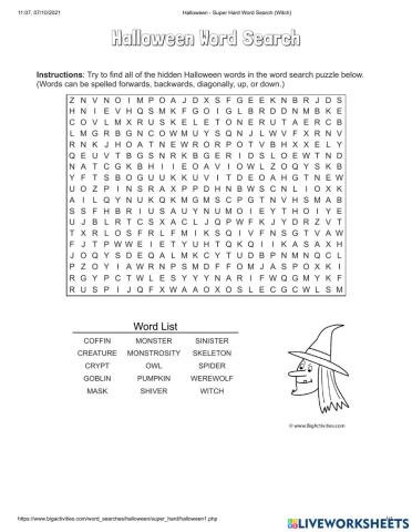 Word Search (Halloween)