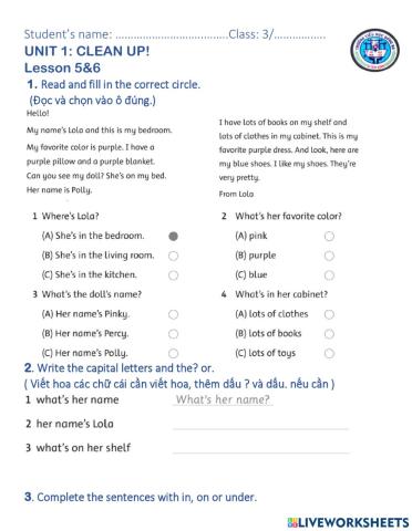 FF3. UNIT1. LESSon 5 & 6