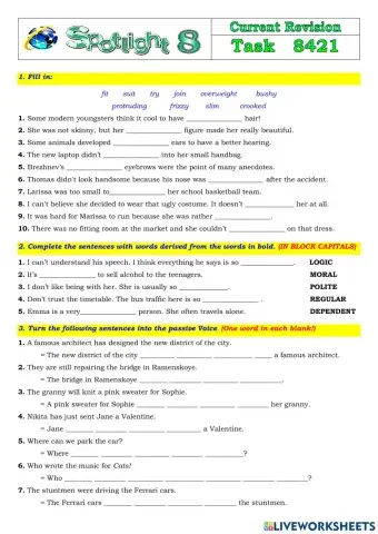 Spotlight 8 Task 8421