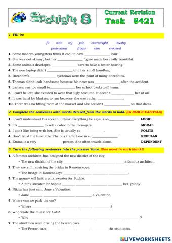 Spotlight 8 Task 8421