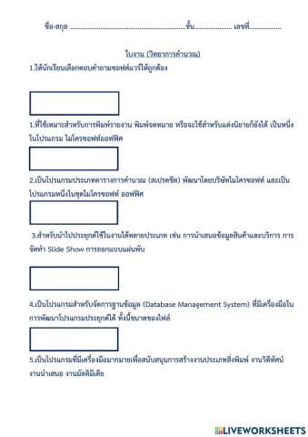 ใบงานซอฟแวร์