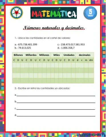 Números naturales y decimales