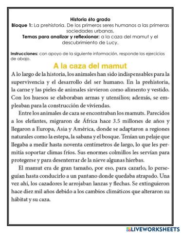 Bloque 1: La prehistoria. De los primeros seres humanos a las primeras sociedades urbanas.