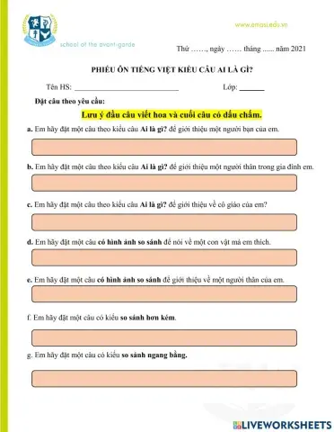 Ôn tập đặt câu