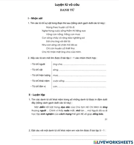 Luyện từ và câu