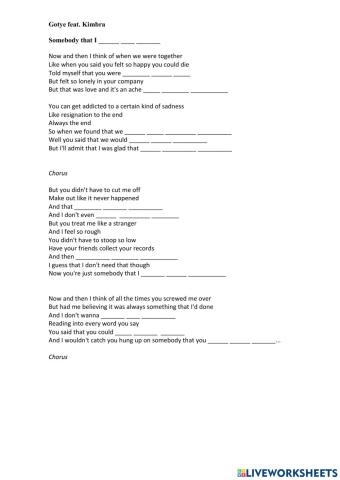 Somebody that I used to know