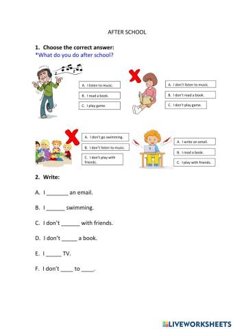 What do you do after school?