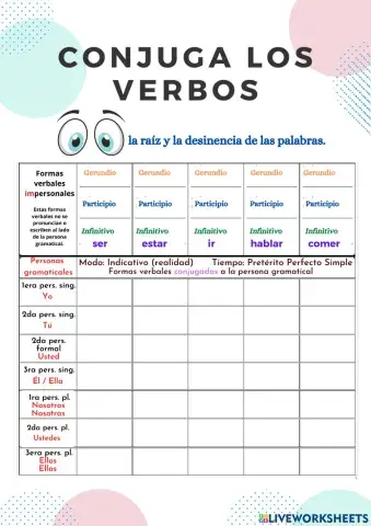 Conjuga los verbos en pasado I