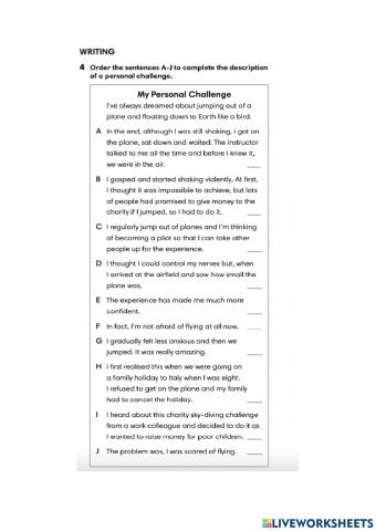 Reading - writing practice B1