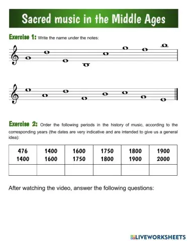 F1: La música religiosa en la Edad Media