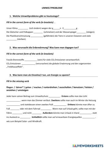 Umweltprobleme und -lösungen