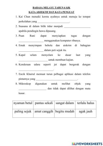 Kata Adjektif dan Kata Penguat