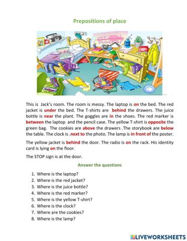 Prepositions of place