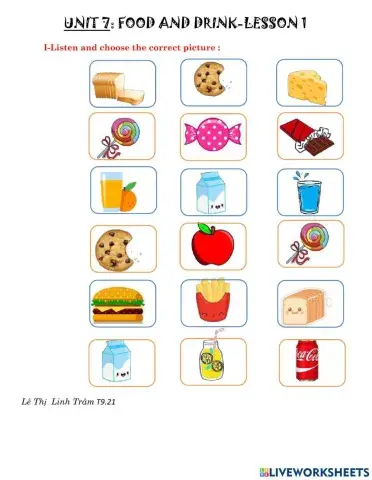 Unit 7 food and drink