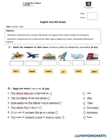 English Test 8th Grade