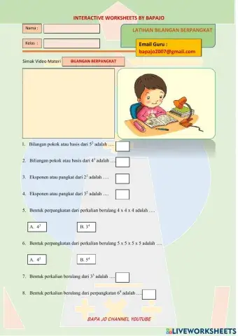 Latihan Bilangan Berpangkat