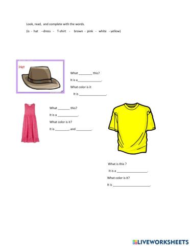 Complete with the words clothes