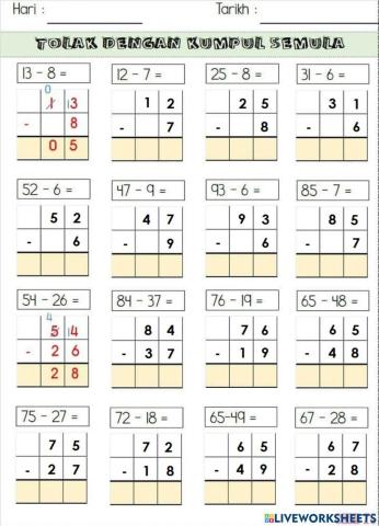 Tolak Dengan Kumpul Semula