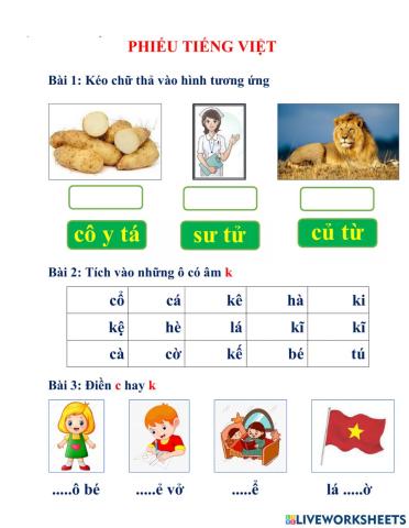 Phiếu Tiếng việt tuần 4