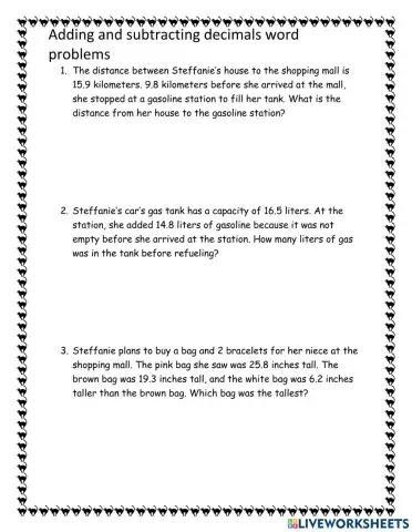 Adding and Subtracting Decimals